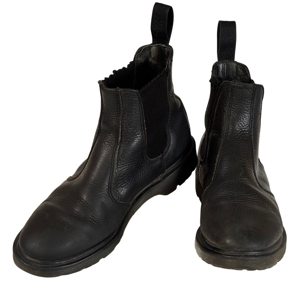 Dr Martens 2976 Chelsea Boots Black Leather Pull On Unisex Mens 7 Womens 8 EU 39